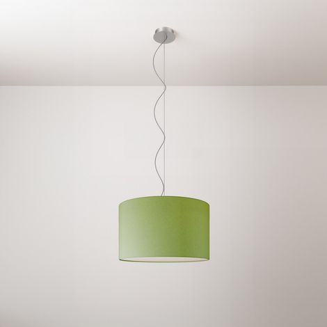 creative cables - Lampada a sospensione con paralume in tessuto Cilindro Small - Made in Italy (1/4)