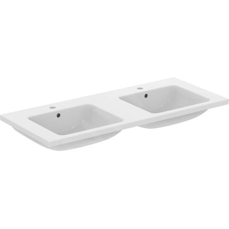 Ideal Standard i.Life B - Lavabo double 121x52 cm, avec trop-plein, 2 trous pour robinet, blanc T460201 (1/5)