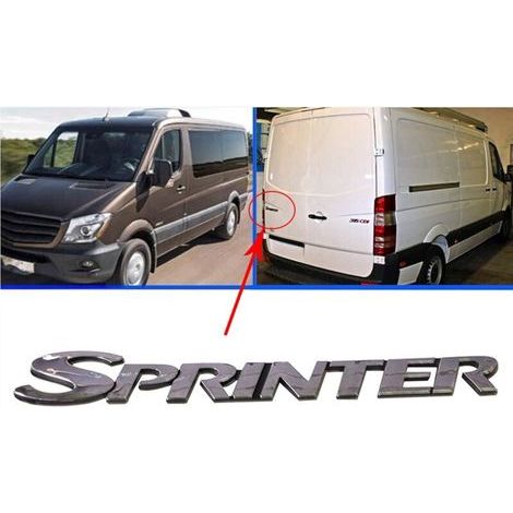 Sprinter-Typenschild. Logo. Emblem für die Hecktür eines Mercedes Sprinter W906 95 (Transporter, Bus, Pritschenwagen, CDI 9068172314)