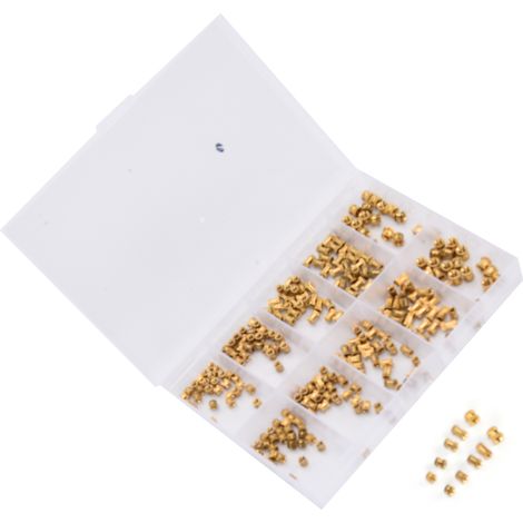Kit d'assortiment de 280 écrous moletés en laiton avec insert fileté M2, M2.5 et M3 (1/5)