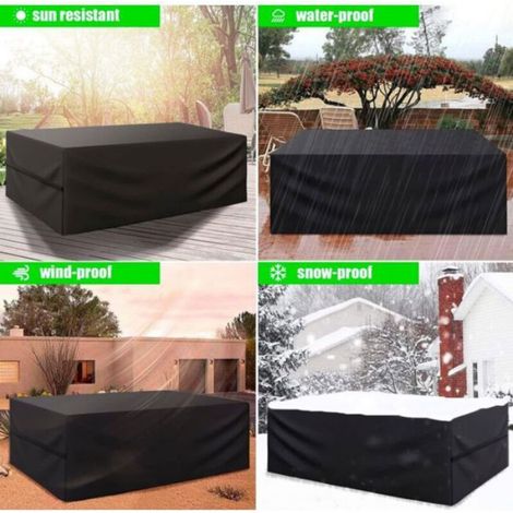 Housse de salon de jardin - - 210D Oxford - 180x120x75 cm - Résistance UV - Étanche 48h (1/4)