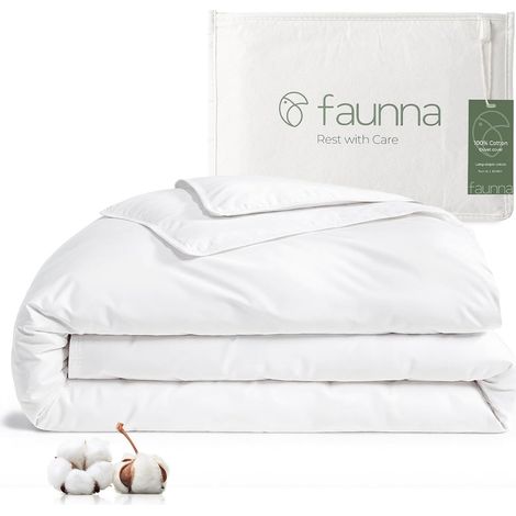 Housse de Couette Anti-acariens et Anti-allergènes, 100% Coton Avec fermeture éclair pour protéger contre les acariens et les punaises de lit en blanc, pour couettes de 220 × 240 cm. (1/5)
