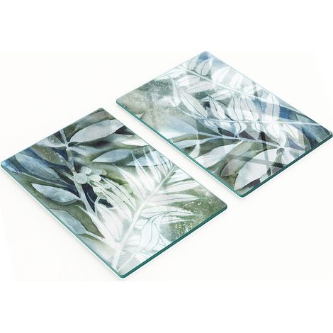 Taglieri da cucina decorativi in vetro con grafica a foglie, 2x40x52 cm (1/5)