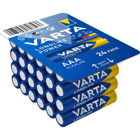 Varta VARTA Longlife Power AAA Cube Pack24 Micro (AAA)-Batterie Alkali-Mangan 1.5 V 24 St.