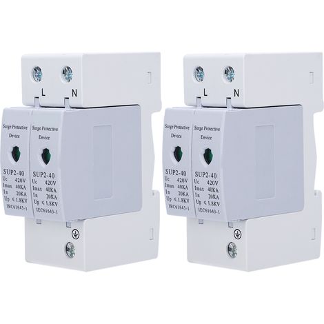 Dispositif de Protection contre les surtensions, 2 pièces, composant électronique anti-tonnerre SUP240 2P 40KA 420V AC (1/5)