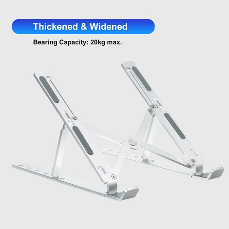 Support de table pliable pour ordinateur portable, rehausseur réglable à 6 niveaux, en alliage d'aluminium, portable et ventilé. (1/5)