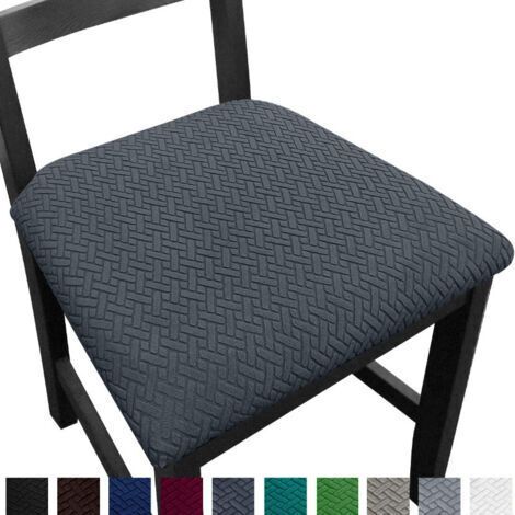 Housses de siège pour chaises de salle à manger, housses de chaises de cuisine (gris foncé, 4 pièces) (1/5)