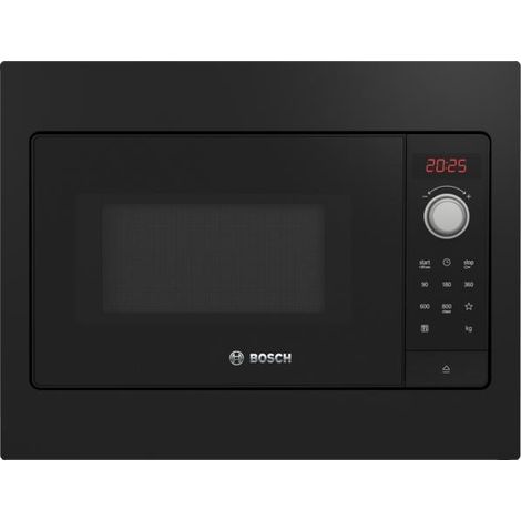 Bosch – Micro-ondes encastrable 20L 800W – 5 niveaux de puissance – Écran LED – Ouverture latérale – Sécurité enfant
