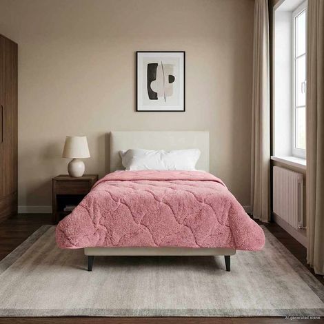 Ganzjahresbettdecke Gepolstert Rosa 155 x 220 cm (1/5)