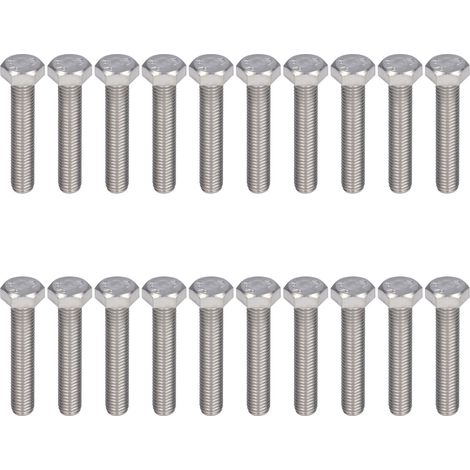 20 pièces boulon hexagonal gros filetage vis de réglage boulons entièrement filetés A2 acier inoxydable M10x1.5 DIN 933M10x50 (1/5)