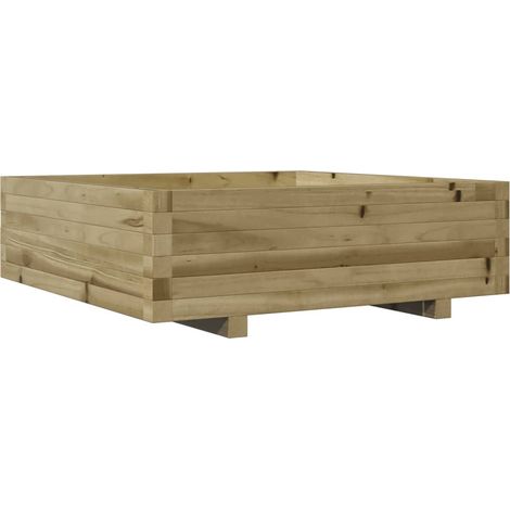 vidaXL Fioriera da Giardino 80x80x26,5 cm in Legno di Pino Impregnato (1/5)