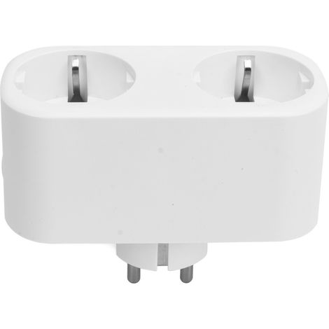 Prise WiFi intelligente 2-en-1, contrôle vocal, prise domestique connectée, fiche UE 220‑250V, 16A max (1/5)