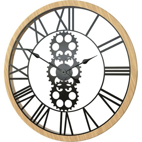 Orologio meccanico Maelo in legno e metallo D70cm - Atmosphera créateur d'intérieur (1/5)
