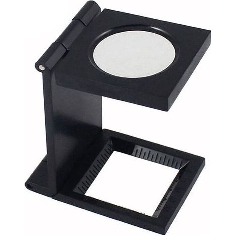 Loupe de table compte-fils pliable en métal, grossissement 10x, loupe de lecture pour travail, bureau, maison, réparation, hobby, artisanat et lecture de journaux (1/5)