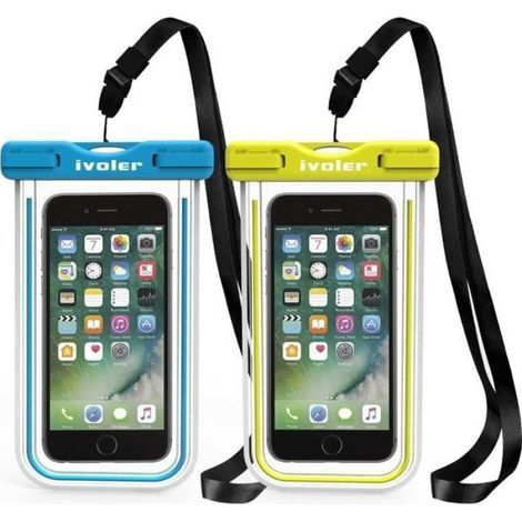 Pochette Étanche Téléphone - IPX8 - Jusqu'à 6.5 Pouces - Universel pour Smartphones - Pack de 2 (1/4)