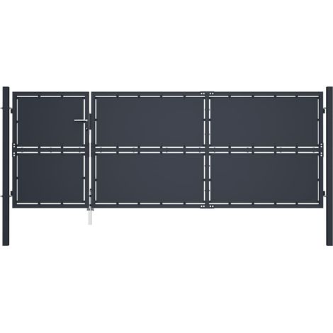 vidaXL Cancello per Giardino in Acciaio 350x125 cm Antracite (1/6)