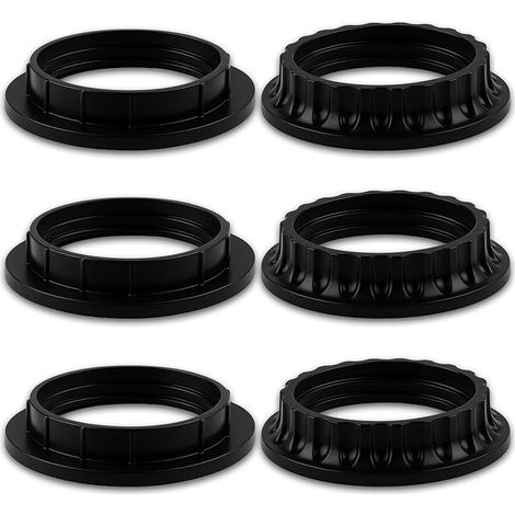 Anneaux abat-jour E26 Anneaux douille lampe E26 2 tailles Anneaux adaptation filetés noirs 34 mm 39 mm douille lampe Accessoires suspension (1/5)
