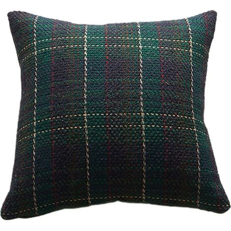 Liquidation de décoration intérieure Tahtuvzn Taies d'oreiller à carreaux en laine pour Noël, housses de coussin confortables et élégantes, idées cadeaux pour la maison. (1/5)
