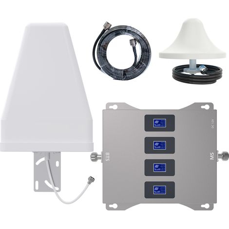 Irovami Amplificateur de signal mobile 4 bandes 800/900/1800/2100 MHz GSM DCS 2G/3G/4G/LTE - Répéteur - Utilisation intérieure et extérieure - Prise UK (1/5)