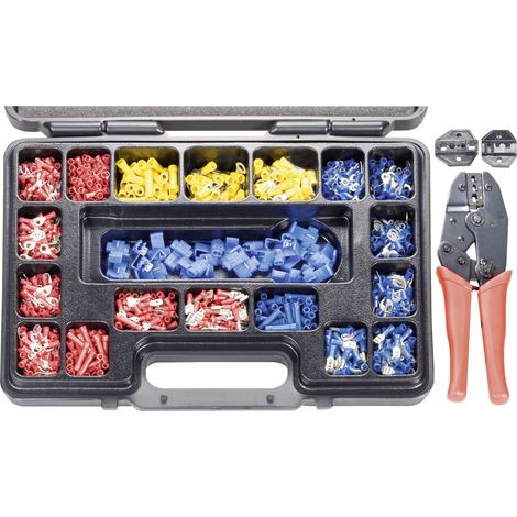 TOOLCRAFT PZ-504 820927 Crimpzangen-Set 1004teilig Koaxial-Steckverbinder, Unisolierte Quetschverbin (1/2)