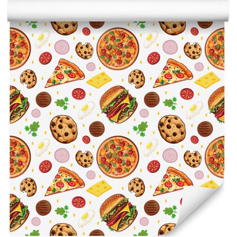 Papier peint alimentaire blanc et or pour salon et chambre 50x1000 cm (1/4)