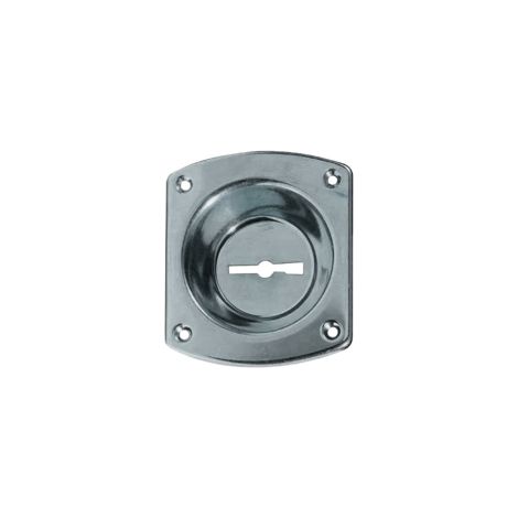 CR art 32 rosace avec e'videment 12 mm pour serrure de se'curite' chrome'e