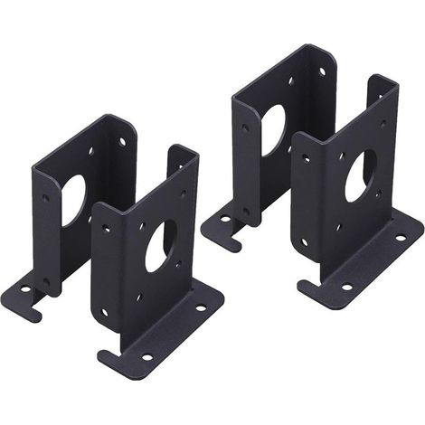 Anclaje para postes de alta resistencia, soporte estable para pérgola, soporte para poste de buzón, 4 anclajes estables para pérgola, media base negra para postes. (1/5)