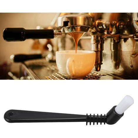 Reinigungsbürste für den Brühkopf italienischer Espressomaschinen, Kunststoffwinkel, steife Borsten, Nylon-Reinigungsbürste für den Maschinenkopf, abgewinkeltes Kaffeezubehör mit kurzem Griff. (1/5)