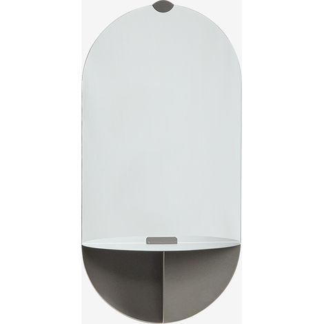 Specchio da parete ovale 30x60 cm con mensola in acciaio Nubino SKLUM            