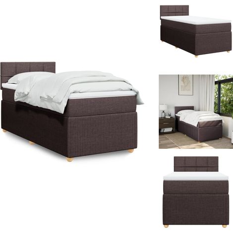 Sommier à lattes de lit avec matelas Marron foncé 80x200 cm - Sommier À Lattes De Lit - Sommiers À Lattes De Lit - Lit - Meuble De Chambre À Coucher (1/5)