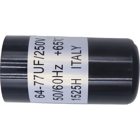 Condensateur CD60 64 à 77 µF 250 V CA pour démarrage et fonctionnement de moteurs de pompes à eau, compresseurs d'air et ventilateurs 50/60 Hz (1/5)