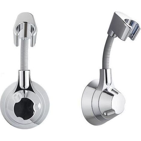 2pcs Shower Head Holder No Drilling, Shower Head Bracket, Wall Mounted Shower Head Holder Load up to 5 kg, Shower Bracket, for Shower Head Bathroom Shower Head (Silver) (1/5)