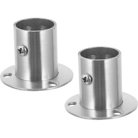 Lot de 2 supports de barre de douche en acier inoxydable antirouille avec surface lisse et plate pour armoires et chambre à coucher (1/5)