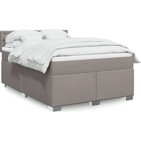 Boxspringbett mit Matratze Taupe 140x200 cm Stoff