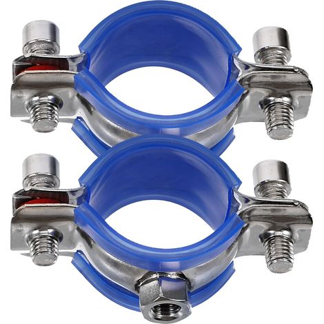 2 Pièces Collier de Serrage en Acier Inoxydable, Support Mural Réglable Coussinet Bleu, Diamètre 38-40mm, pour Tube et Tuyau (1/5)
