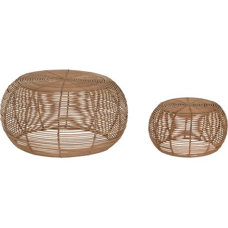 Mesa Centro Set 2 Ratan 60X60X30 Natural (1/3)