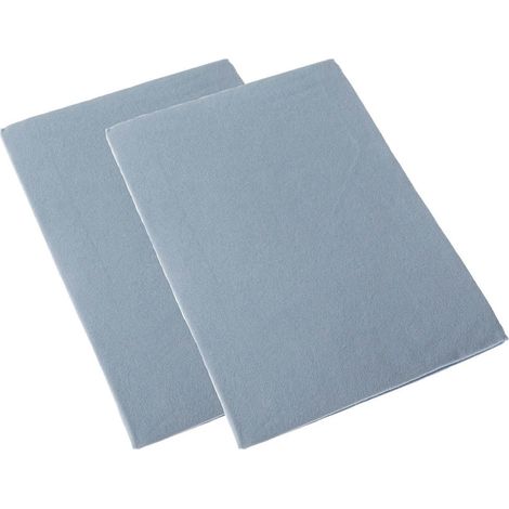 HOMESCAPES Blue Brushed Cotton Fitted Cot Sheet Pair 100% Cotton, 70 x 140 cm