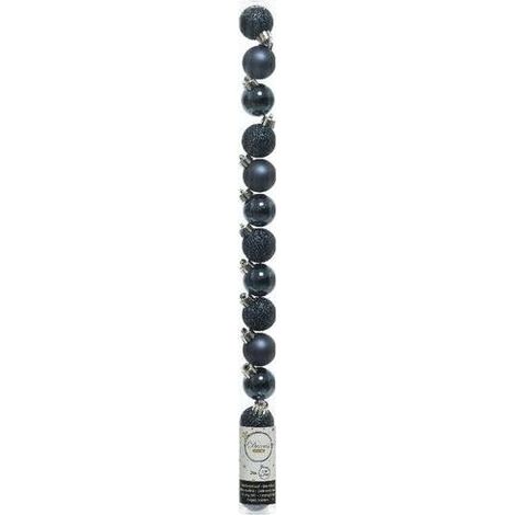 Kaemingk Boules de Noël Bleu Nuit 14 Pièces 3 Cm Brillant Mat Pailleté
