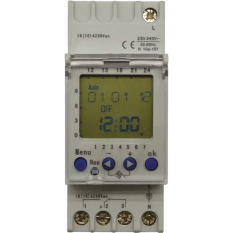 HORLOGE DIGITALE HEBDOMADAIRE 1 VOIE - 230 V - 4M