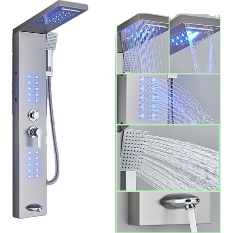 Panneau de Douche LED, Fonction de Douche 4/5 Étapes, Design Monté au Mur (1/2)