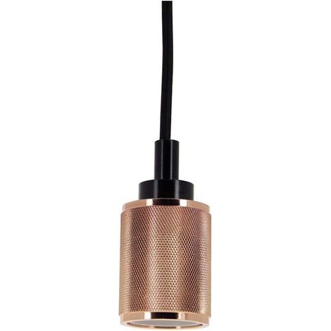 Bardusch-Douille suspension aluminium finition cuivrée rosée – fil électrique – design diamant – SDV03EP (1/5)