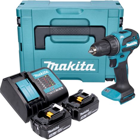 Taladro atornillador a batería Makita DDF 490 SFJ 18 V 65 Nm 1/2" sin escobillas + 2 baterías de 3,0 Ah + cargador + Makpac (1/5)