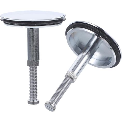 2 bouchons de vidange en cuivre pour baignoire et lavabo , avec système rotation joint plat , une év