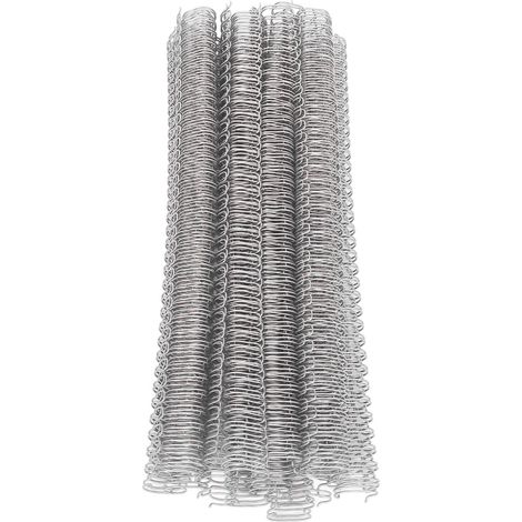 Reliure à fil à double boucle, dos de 1/2 po de diamètre, pas de 34, 3:1, capacité de 100 feuilles, anneau en fer argenté (1/5)