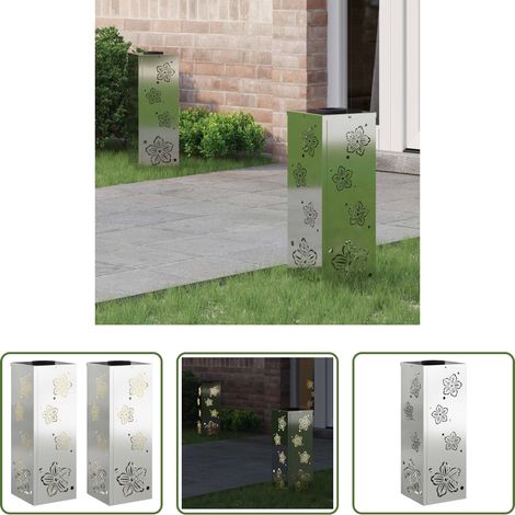 Wegeleuchten -  Solar LED Weg Licht 2 pcs Silber Galvanisiertes Stahl (1/5)