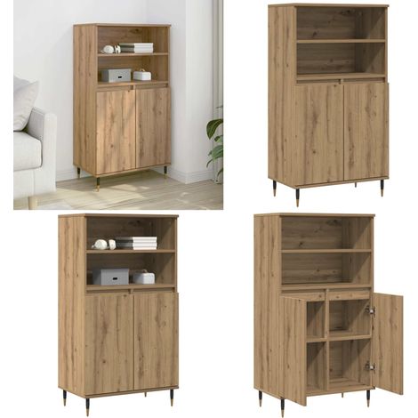 Highboard Artisan-Eiche 60x36x110 cm Holzwerkstoff - Highboard - Holzwerkstoff (1/5)
