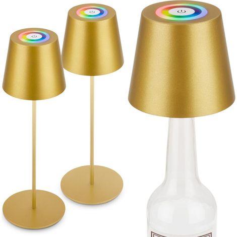 Briloner Calida 3 in 1 RGBW LED lampada da tavolo senza fili IP44, dimmerabile, touch, oro (1/5)