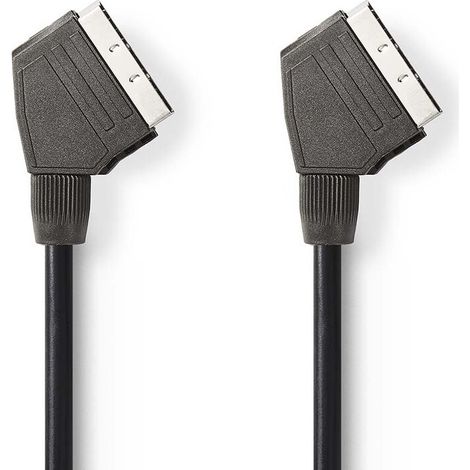 SCART Cable SCART Male SCART Male Nickel Plated 480p 1.50 m Round PVC Black Label