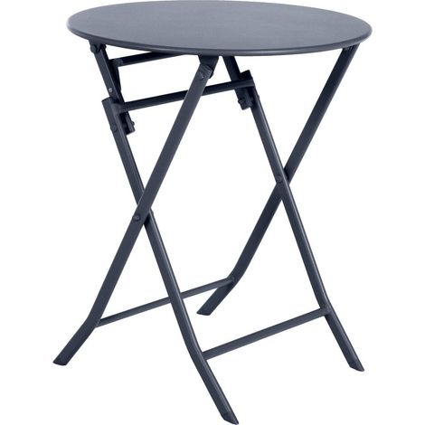 Runder klappbarer Gartentisch Greensboro Graphitgrau - 2 Plätze