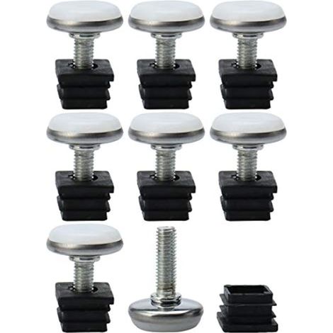 Pieds réglables à insérer pour tube carré 20x20 mm, meuble table, 8 jeux 20x20xM8+28 (1/5)